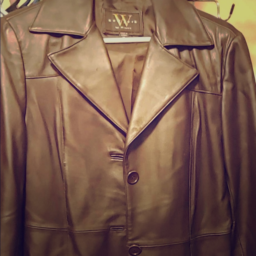 Authentic Dark Brown Leather Coat